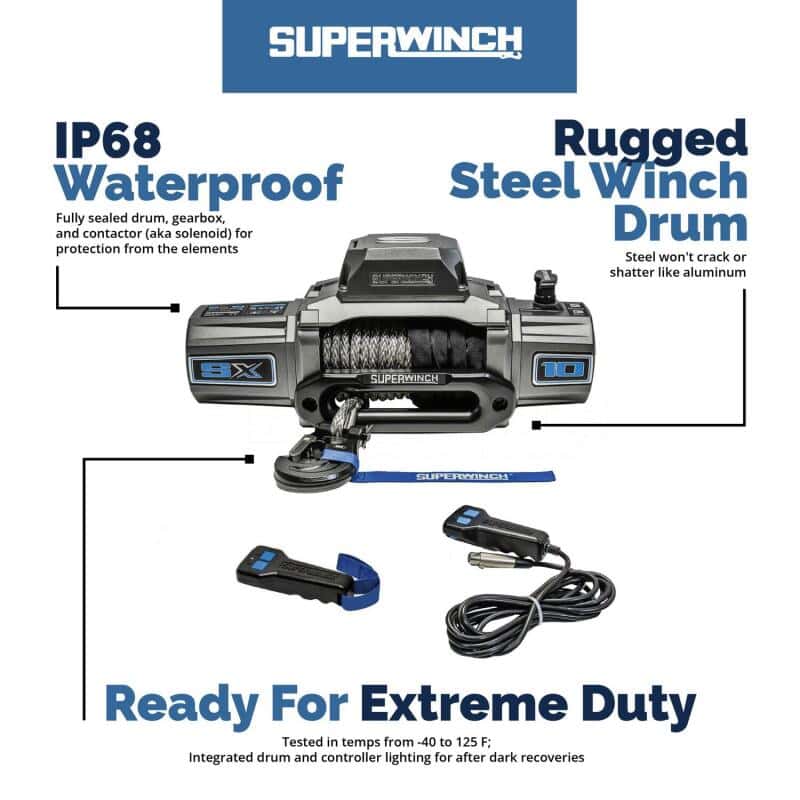 Superwinch — Superwinch 12000 LBS 12V DC 3/8in x 80ft Synthetic Rope SX 12000SR Winch - Graphite
Winch - view 15