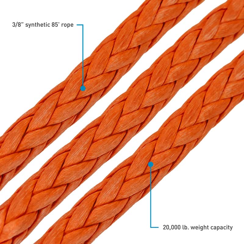 Borne Off-Road — Borne Off-Road Synthetic Rope - 3/8in x 85ft - Orange - view 2