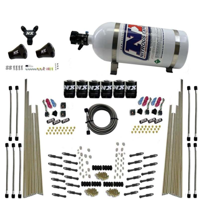 Nitrous Express — Nitrous Express 8 Cyl Dry Direct Port Three Stage 6 Solenoids Nitrous Kit (200-600HP) w/10lb Bottle
Injection System Kit
N2OSys - view 1