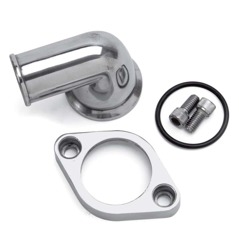 Edelbrock — Edelbrock Waterneck SBC/BBC 90-Degree Two-Piece Cast Swivel Polished
CHROME/PRO-FLO - view 1