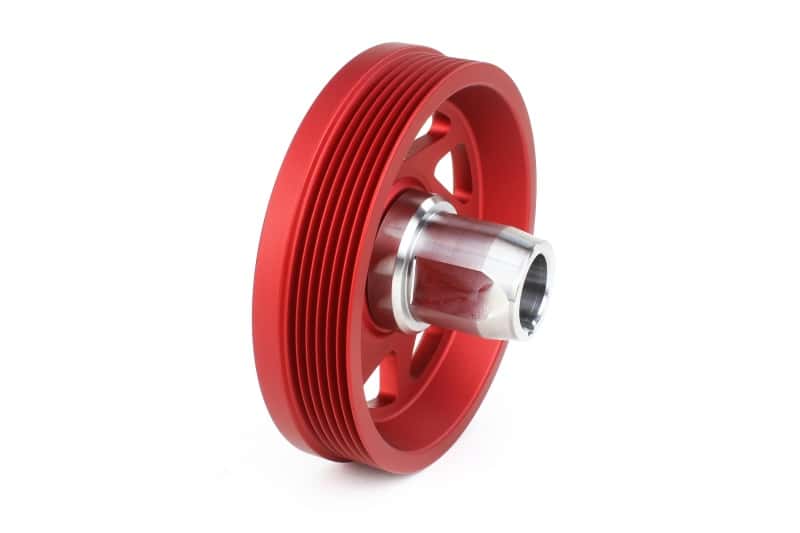 Perrin Performance — PERRIN 19-21 Subaru WRX / 16-18 Forester / 15-19 Legacy Lightweight Crank Pulley - Red - view 3