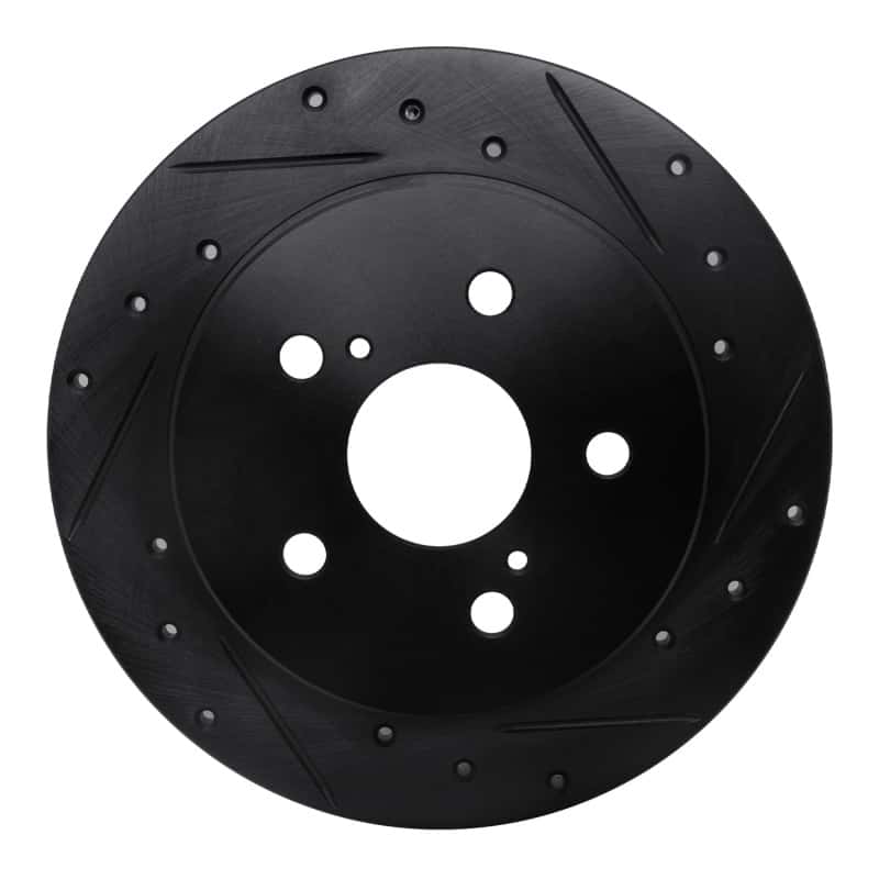 R1 Concepts — R1 2015-2025 Lexus ES250 Rear Right Drilled & Slotted Black Brake Rotor
R1 Brake Rotor Drill - view 1