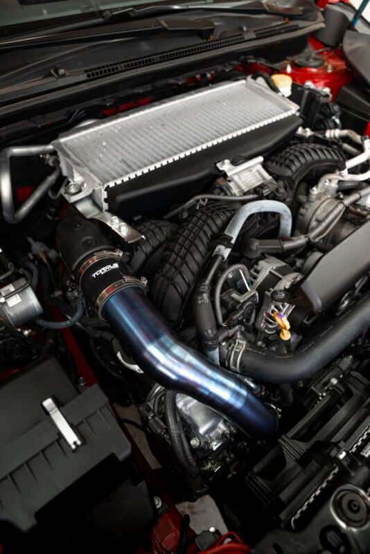 Torque Solution — Torque Solution 2022+ Subaru WRX / 19-23 Subaru Ascent Titanium Top Mount Charge Pipe - Burnt Blue - view 2