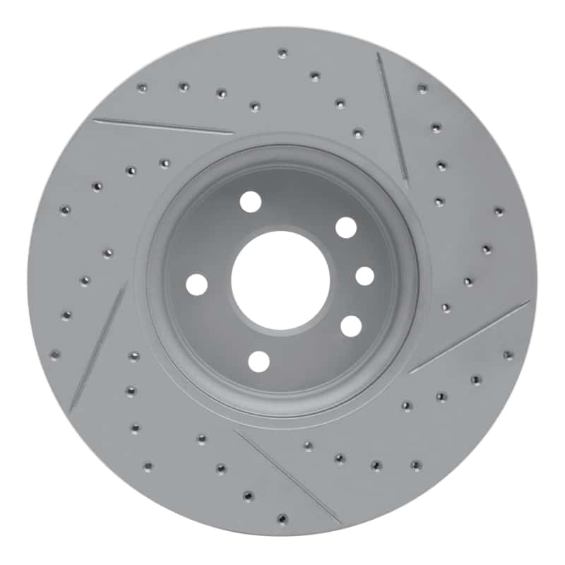 R1 Concepts — R1 17-19 Jaguar Xe Front Left Drilled & Slotted Geo-Carbon Rotor - view 5