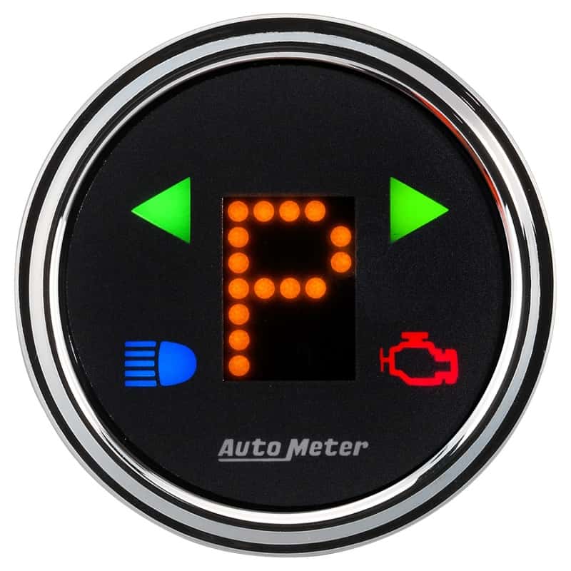 AutoMeter — Autometer Designer 2-1/16in Chrome Domed Lens Black Dial PRNDL Gauge
GA 2" GEAR POS DB - view 2