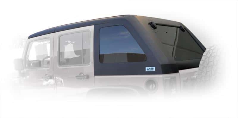 DV8 Offroad — DV8 Offroad 07-18 Jeep Wrangler JK 2 Piece Fast Back Hard Top 4 Door - Black (DS Only) - view 10