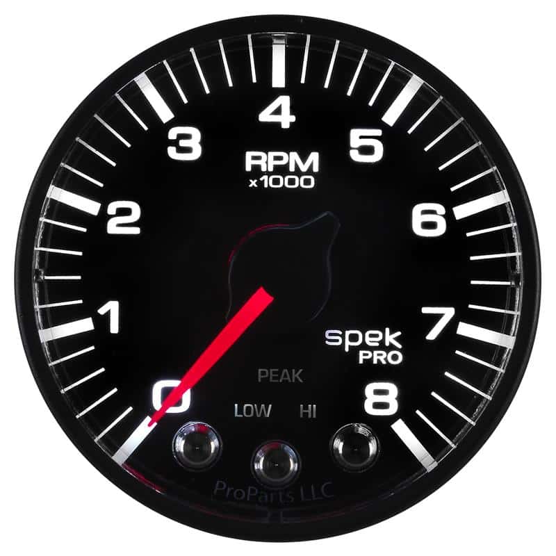 AutoMeter — Autometer Spek-Pro Black 2 1/16 inch 8K RPM Tach w/ Shift Light and Peak Memory
GA 2" 8KRPM BFB SPEK - view 5