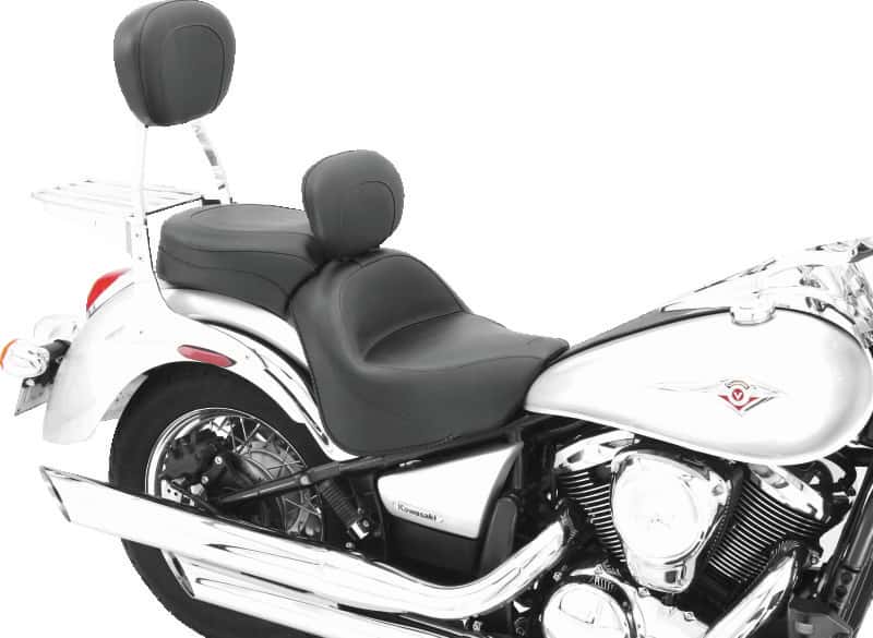 Mustang Motorcycle — Mustang 06-21 Kawasaki Vulcan 900 Classic, Custom Touring 1PC Seat w/Driver Backrest - Black - view 3