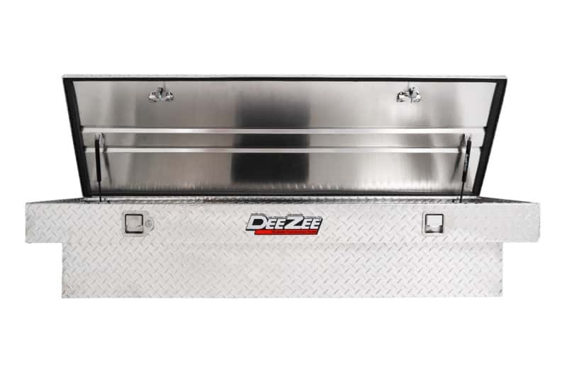 Dee Zee — Dee Zee Universal Tool Box - Red Crossover - Single Lid BT Alum Full Size
ToolBxTrkBedRTR - view 6