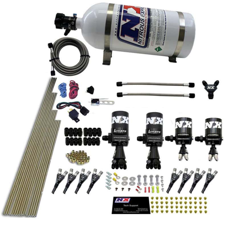 Nitrous Express — Nitrous Express 8 Cyl Shark Direct Port 4 Solenoids Nitrous Kit (200-600HP) w/10lb Bottle
Injection System Kit
N2OSys - view 2