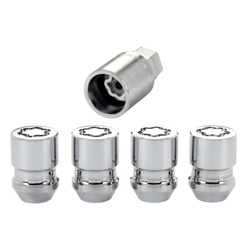 McGard — McGard Wheel Lock Nut Set - 4pk. (Cone Seat) 1/2-20 / 3/4 & 13/16 Dual Hex / 1.28in. Length - Chrome - view 1