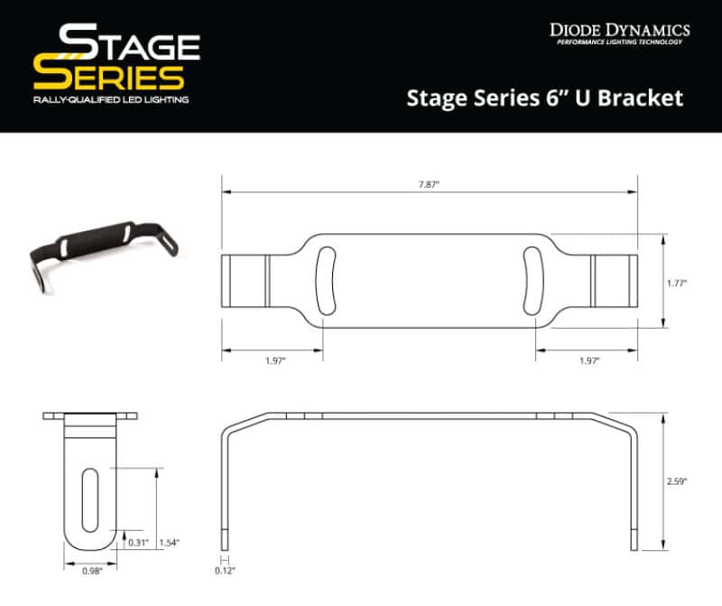 Diode Dynamics — Diode Dynamics Stage Series 6 In U Bracket (Single) - view 6
