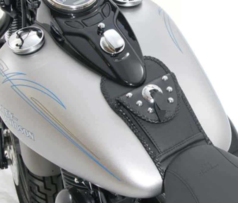 Mustang Motorcycle — Mustang 08-13 Harley FLSTB Softail Tank Bib w/Studs - Black - view 1