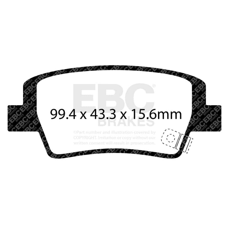 EBC — EBC 2021+ Hyundai Elantra 2.0L (w/Manual Parking Brake) Rear Yellowstuff Brake Pads
Disc Brake Pad - view 2