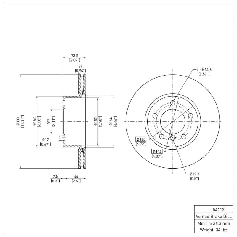 DFC — DFC 06-13 BMW 325I (USA/Canada) Front GeoSPEC Coated Rotor
DFC Brake Rotor - view 2