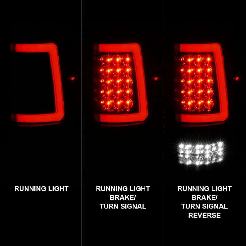 ANZO — ANZO 2004-2006 Ford F-150 LED Tail Lights w/ Light Bar Black Housing Smoke Lens - view 9