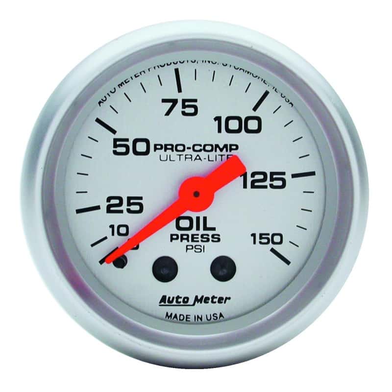 AutoMeter — Autometer Ultra-Lite 52mm 0-150 PSI Mechanical Oil Pressure Gauge
2" OIL PRESS, 0-150 - view 1