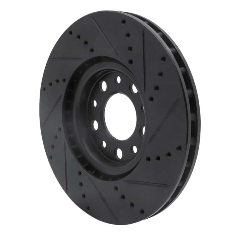R1 Concepts — R1 2013-2023 Chrysler 200 Front Left Drilled & Slotted Black Brake Rotor
R1 Brake Rotor Drill - view 4