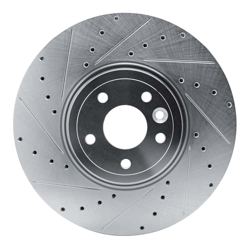 R1 Concepts — R1 16-24 Jaguar XF Front Left Drilled & Slotted Silver Brake Rotor
R1 Brake Rotor Drill - view 1