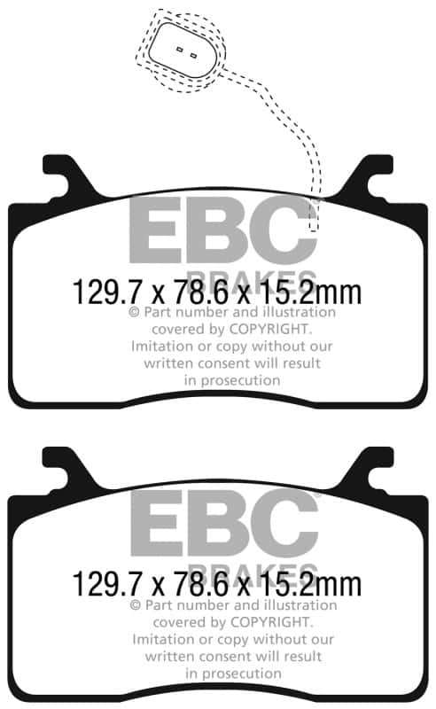 EBC — EBC 2016+ Alfa Romeo Guilia 2.0T Yellowstuff Front Brake Pads
Disc Brake Pad - view 1
