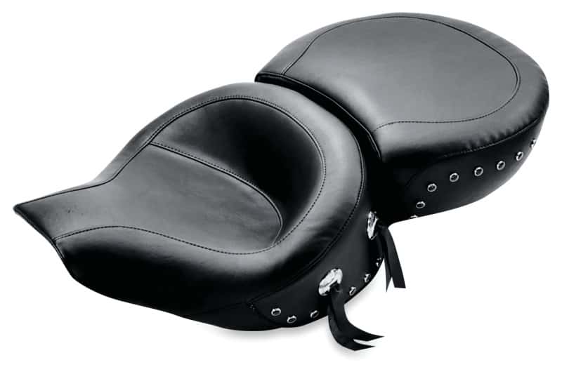 Mustang Motorcycle — Mustang 94-96 Harley Road King Standard Touring 1PC Seat w/Black Pearl Studs - Black - view 1