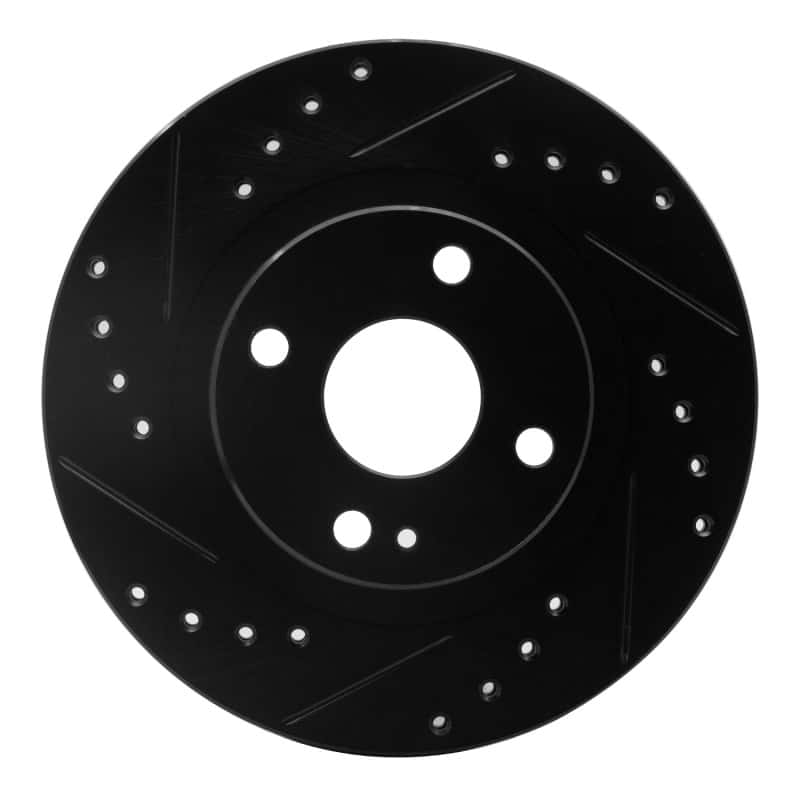 R1 Concepts — R1 99-03 Mazda Protege Front Left Drilled & Slotted Black Brake Rotor
R1 Brake Rotor Drill - view 1