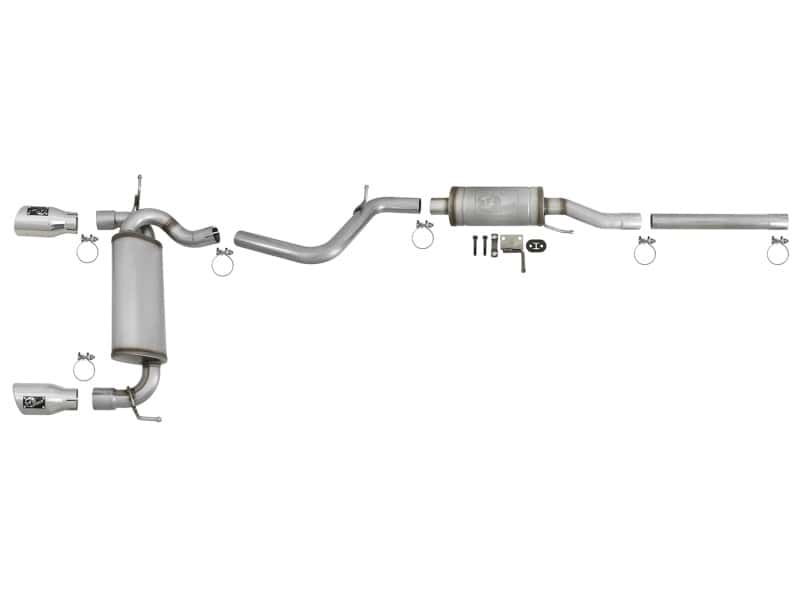 aFe — aFe Rebel Series 2.5in 409 SS Cat-Back Exhaust w/ Polished Tips 07+ Jeep Wrangler (JK) V6 3.6L/3.8L
Cat-Back Exhaust - view 5