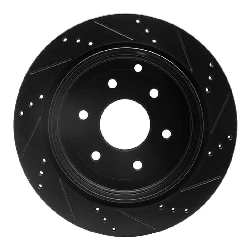 R1 Concepts — R1 10-24 Infiniti QX56 Rear Left Drilled & Slotted Black Brake Rotor
R1 Brake Rotor Drill - view 5