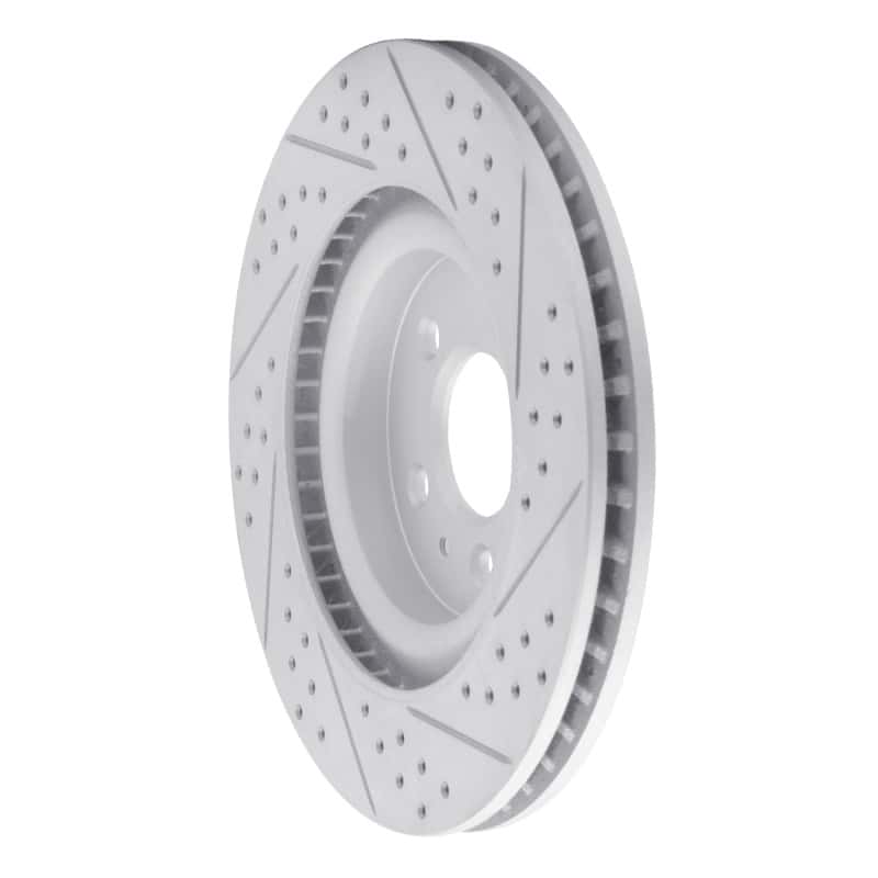 R1 Concepts — R1 11-14 Ford Mustang Front Right Drilled & Slotted Geo-Carbon Rotor - view 4