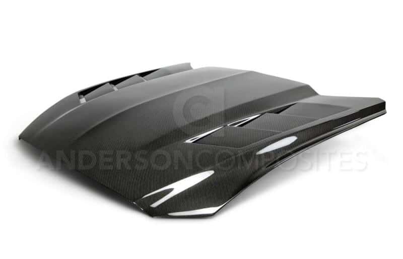 Anderson Composites — Anderson Composites 15-17 Ford Mustang (Excl. GT350/GT350R) Heat Extractor Double Sided Hood - view 3