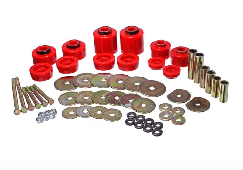 Energy Suspension — Energy Suspension 80-96 Ford F-150/250/350 Red Body Mount Set Includes Hardware
BodyMntBshKt - view 1