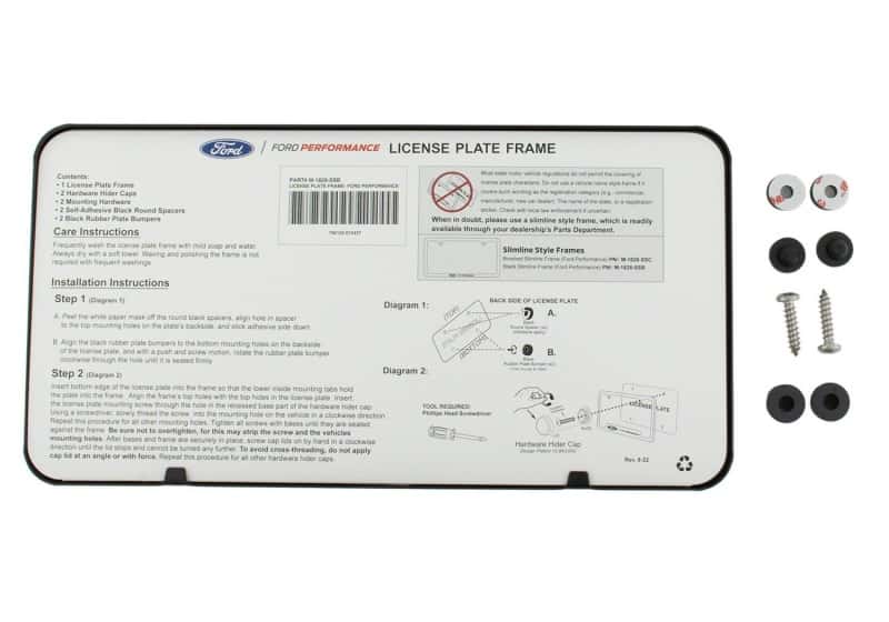 Ford Racing — Ford Racing Ford Performance Slim License Plate Frame - Black Stainless Steel - view 4