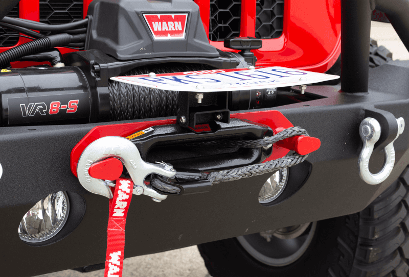 Fishbone Offroad — Fishbone Offroad 2018+ Jeep Wrangler JL - Black Aluminum Hawse Fairlead License Plate Mount - view 11