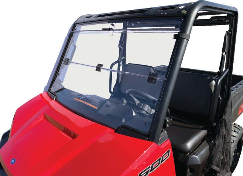 QuadBoss — QuadBoss 17-21 Polaris Ranger 500 Windbreak Folding Windshield - view 1