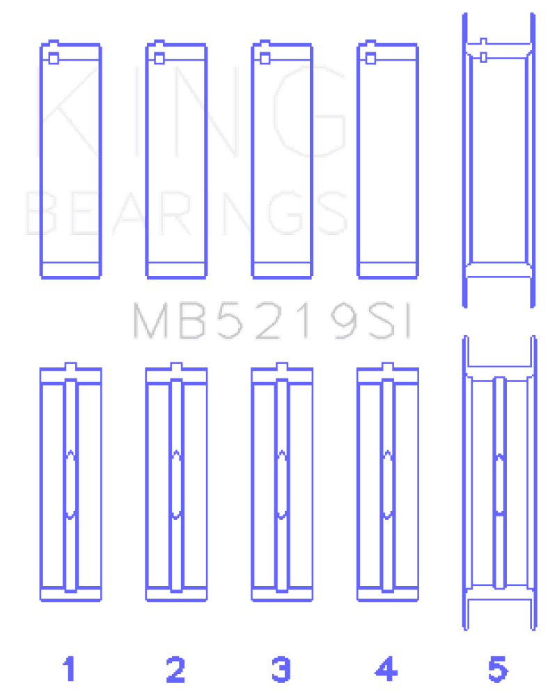King Engine Bearings — King 91-92 281CI 4.6L V8 Romeo with Cast Iron Block SOHC 16 Valves (Size +0.5) Main Bearing Set
Engine Bearing - view 2