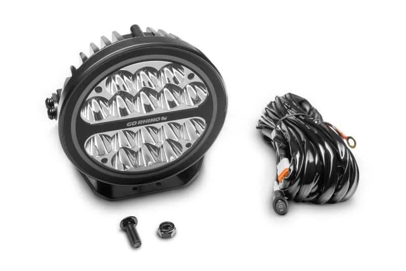 Go Rhino — Go Rhino Xplor Blackout Series Round LED Spot Light Beam w/DRL (Surface/Thread Stud Mnt) 7in. - Blk
BLK-SpotLight W/ DRL - view 5