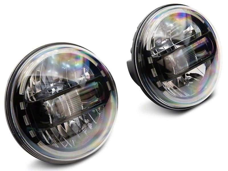 Raxiom — Raxiom 97-18 Jeep Wrangler TJ/JK Axial 7-Inch LED Headlights w/ DRL- Black Housing (Clear Lens)
Headlights - view 2