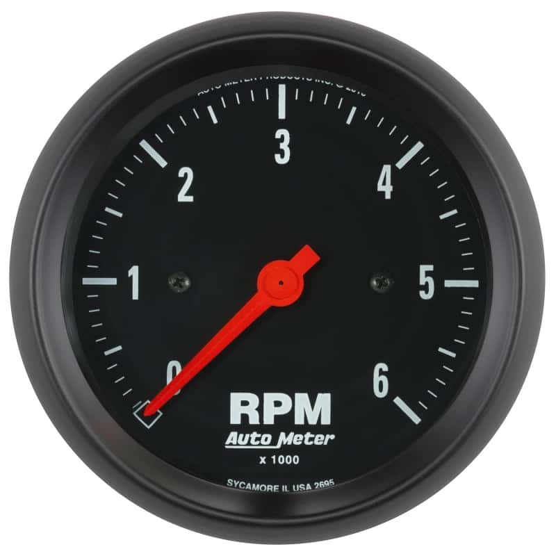 AutoMeter — Autometer Z-Series 3-3/8in. 0-6K RPM In-Dash Tachometer Gauge
3.4" TACH 6KRPM Z - view 1