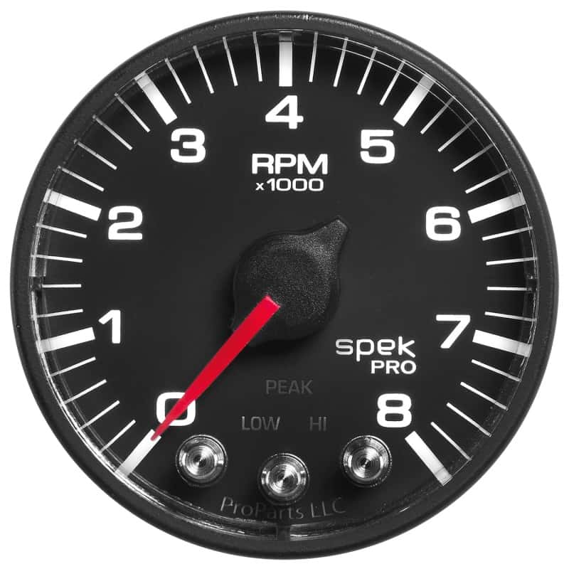 AutoMeter — Autometer Spek-Pro Black 2 1/16 inch 8K RPM Tach w/ Shift Light and Peak Memory
GA 2" 8KRPM BFB SPEK - view 10