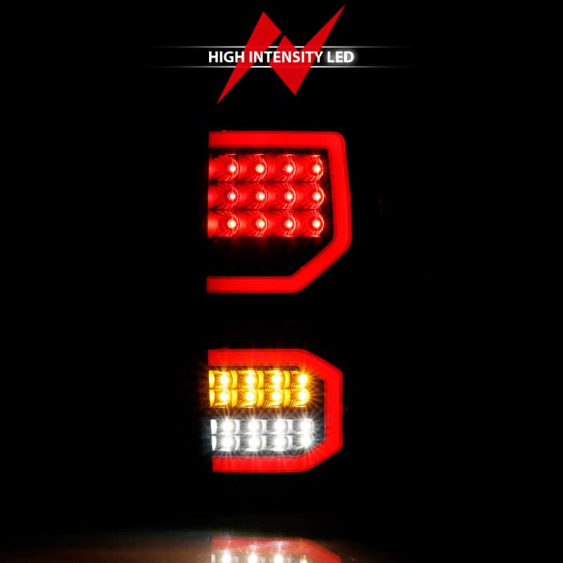 ANZO — ANZO 2007-2013 Toyota Tundra LED Taillights Plank Style Black w/Smoke Lens - view 14