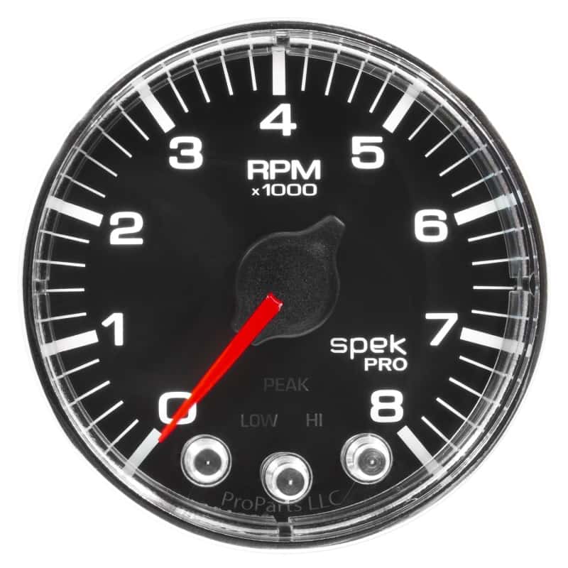 AutoMeter — Autometer Spek-Pro Gauge Tach 2 1/16in 8K Rpm W/ Shift Light & Peak Mem Blk/Chrm
GA 2" 8KRPM BFC SPEK - view 5