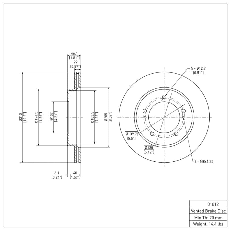 DFC — DFC 96-98 Suzuki Sidekick Front Brake Rotor
DFC Brake Rotor - view 6