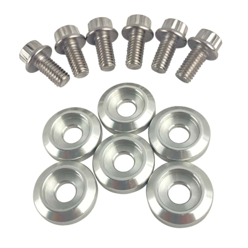 BLOX Racing — BLOX Racing New Fender Washers Kit M6 12pt - 6pc Large Diameter Silver - view 3