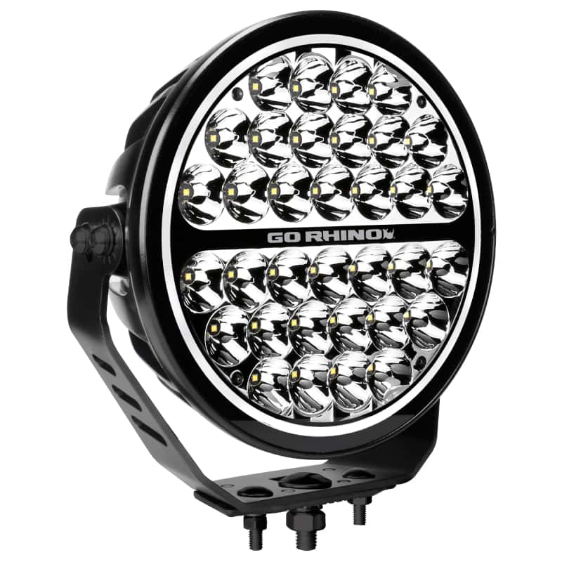 Go Rhino — Go Rhino Xplor Blackout Series Round Single LED Spot Light Kit w/DRL (Surface Mount) 9in. - Blk
BLK-9"LightKit W/DRL - view 5