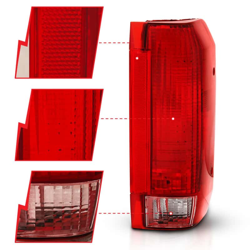 ANZO — ANZO 1992-1996 Ford Bronco Taillight Red/Clear Lens (OE Replacement) - view 3
