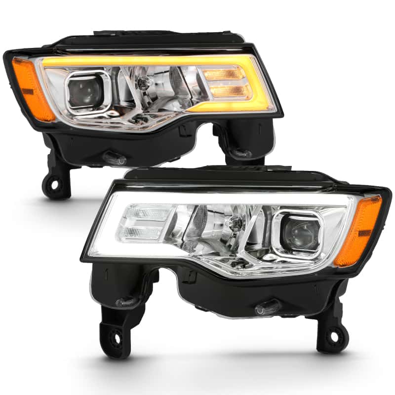 ANZO — ANZO 2017-2018 Jeep Grand Cherokee Projector Headlights w/ Plank Style Switchback - Chrome w/ Amber
Projector Headlights
Head Light Set - view 9