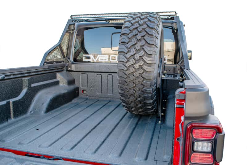 DV8 Offroad — DV8 Offroad 2019+ Jeep Gladiator Universal Stand Up In-Bed Tire Carrier - view 10
