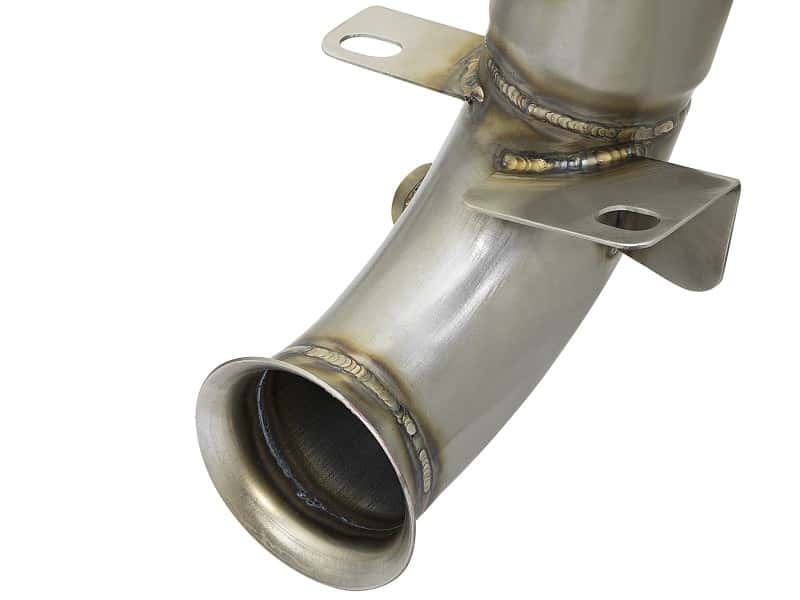 aFe — aFe 09-13 MINI Cooper S (R56) L4 1.6L (t) Twisted Steel Down Pipe 2-1/2in 304 Stainless Steel w/ Cat
Stainless Downpipe - view 3
