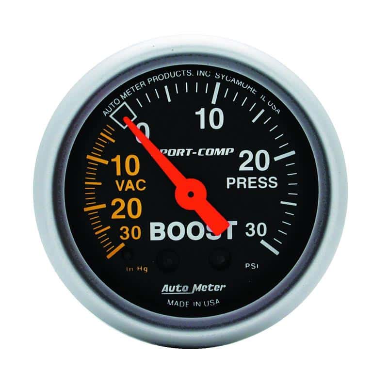 AutoMeter — Autometer Sport-Comp 52mm 30 PSI Mechanical Boost Gauge
2" BOOST-VAC/PRESS, - view 1