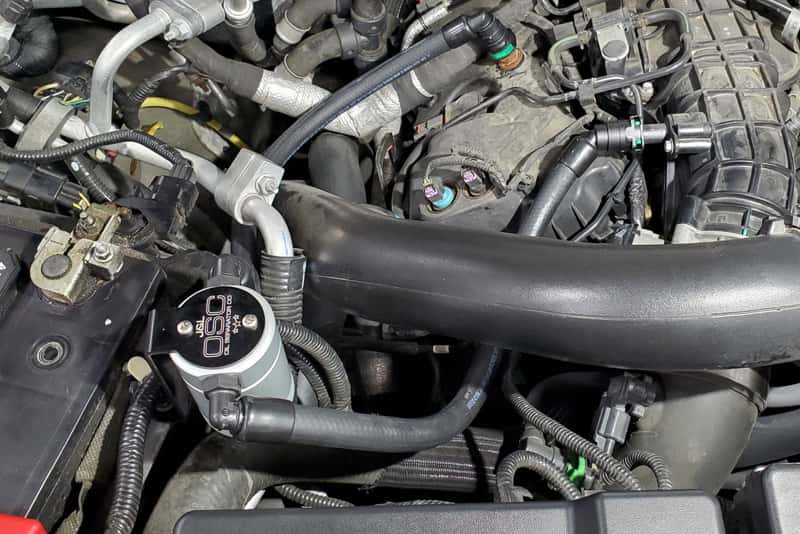 J&L — J&L 2015-2017 Ford Expedition 3.5L EcoBoost Oil Separator 3.0 - Clear Anodized
Oil Separator - view 2